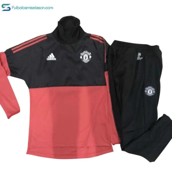 Chandal Manchester United Niños 2017/18 Negro Rojo